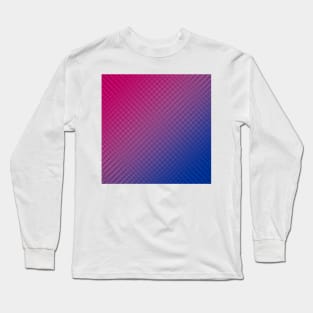 Dark Pink Purple Blue Grid Gradient - Bisexual Colors - Bi Flag Long Sleeve T-Shirt